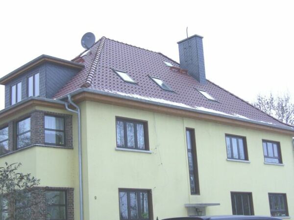 Gauben/Kamin mit Naturschiefer verkleidet